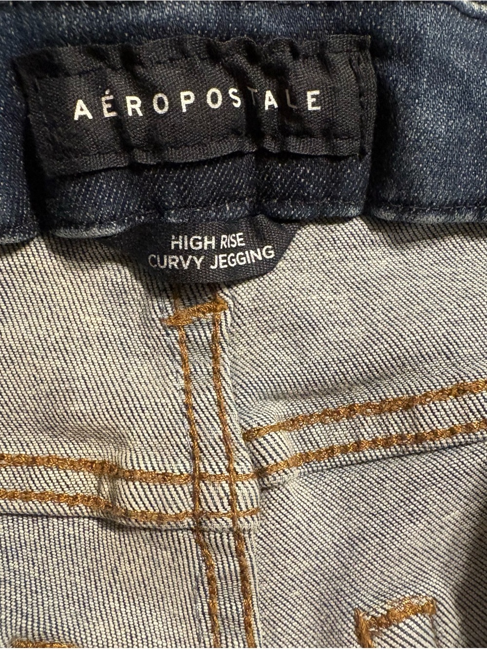 Aeropostale High-Rise Curvy Distressed Jeggings Jeans - Blue SZ000 - Picture 4 of 4